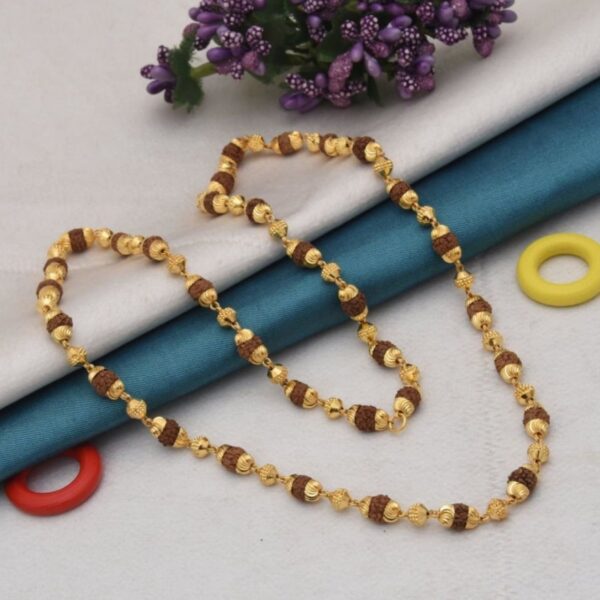 Rudrakhsha Mala Golden Brass - Image 4